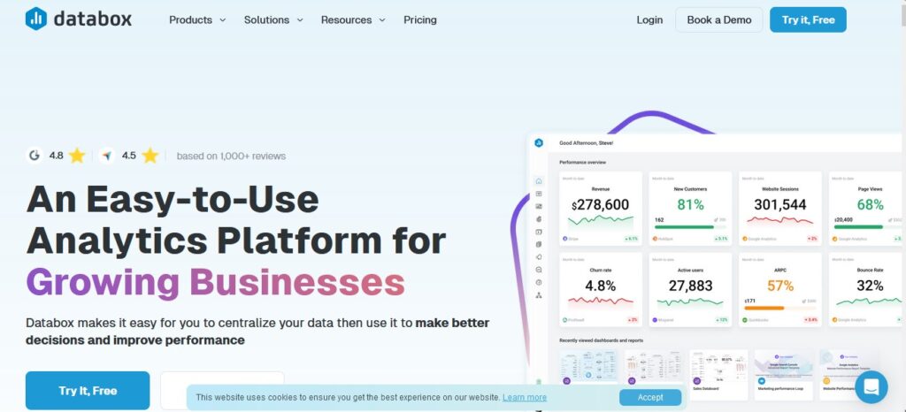 Databox Pricing, Features, Reviews and Alternatives